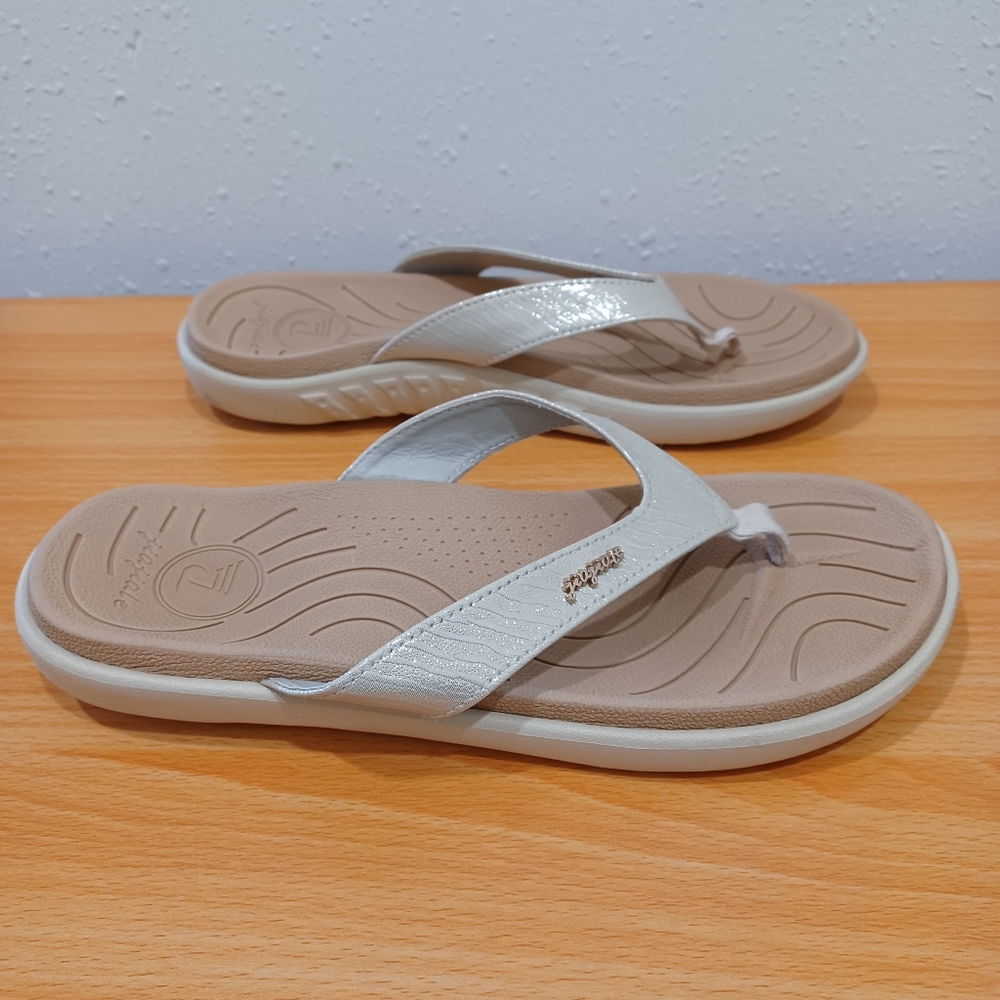JIAJIALE wm 9.5 Fashion Orthotic Flip Flops, Lightweight, Shiny